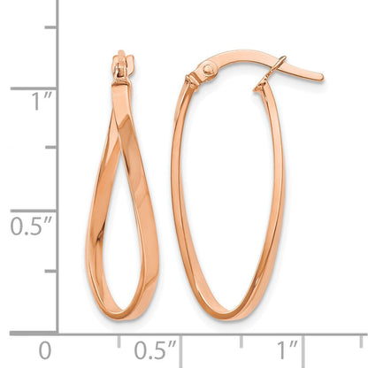 10K Roségold Poliert Klappbar Creolen