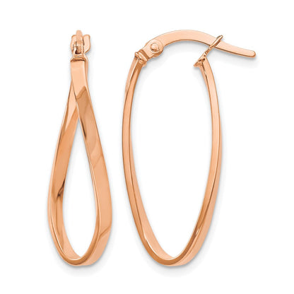 10K Roségold Poliert Klappbar Creolen