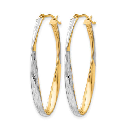 10K Gelb mit Rhodium Gold Weiß Rhodiniert Diamantiert Creolen