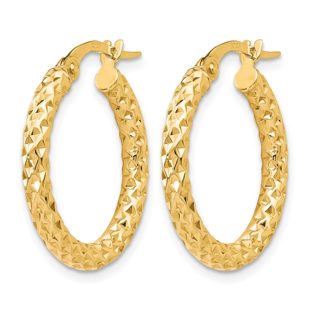 10K Gelbgold Poliert Diamantiert Creolen