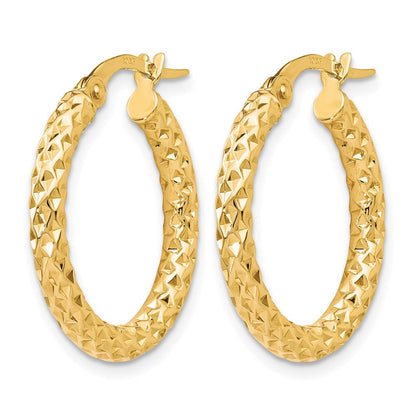 10K Gelbgold Poliert Diamantiert Creolen