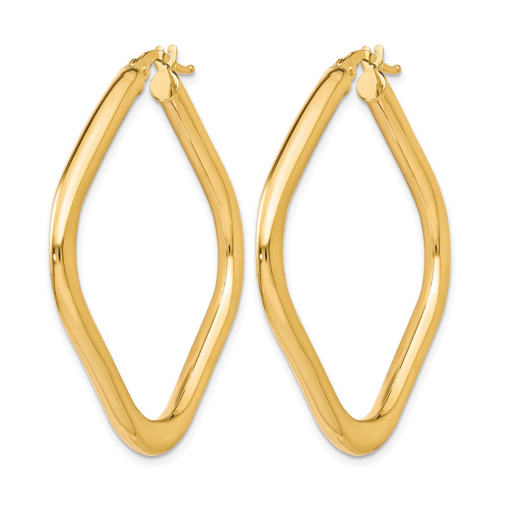 10K Gelbgold Poliert Quadratisch Creolen