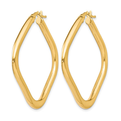 10K Gelbgold Poliert Quadratisch Creolen