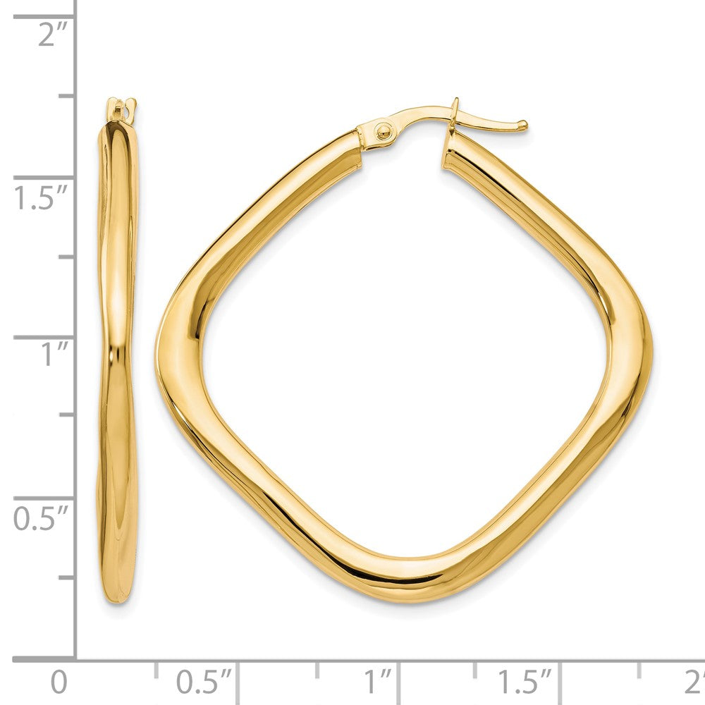 10K Gelbgold Poliert Quadratisch Creolen