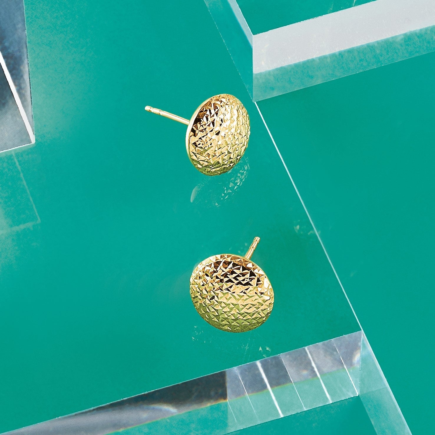 10K Gelbgold Diamantiert Ohrstecker
