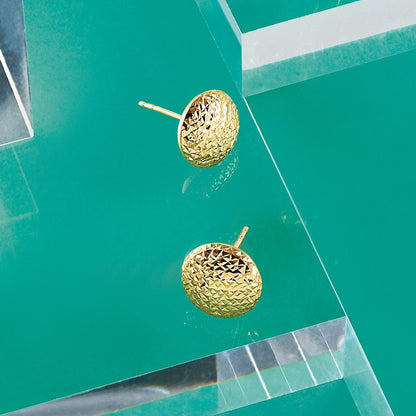 10K Gelbgold Diamantiert Ohrstecker