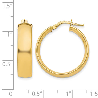 10K Gelbgold 6mm Poliert Creolen