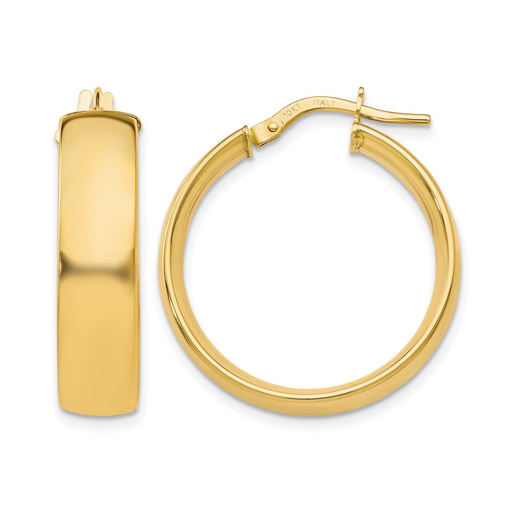 10K Gelbgold 6mm Poliert Creolen