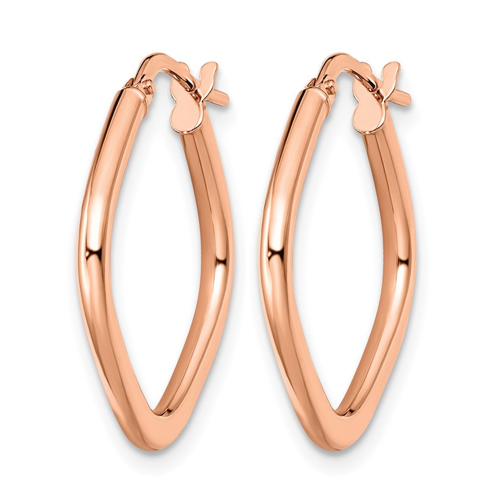10K Roségold Poliert Quadratisch Creolen