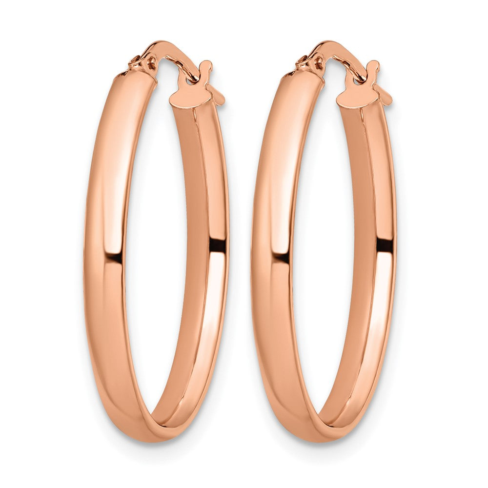 10K Roségold Poliert Oval Creolen
