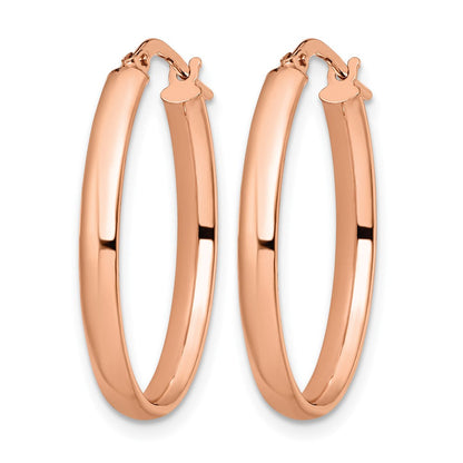 10K Roségold Poliert Oval Creolen