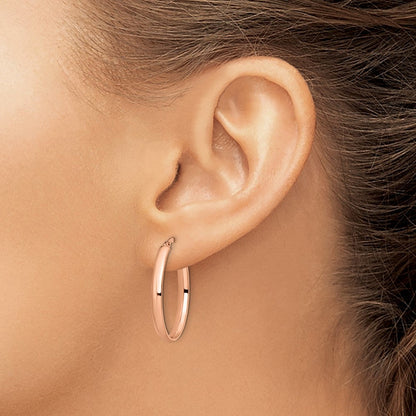 10K Roségold Poliert Oval Creolen