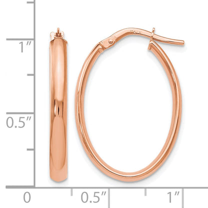 10K Roségold Poliert Oval Creolen