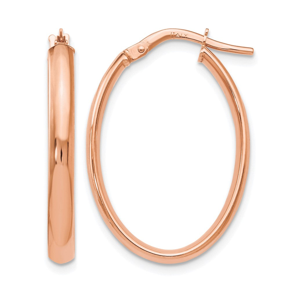 10K Roségold Poliert Oval Creolen