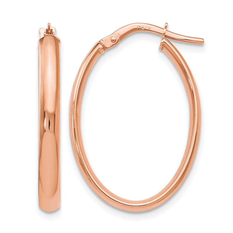 10K Roségold Poliert Oval Creolen