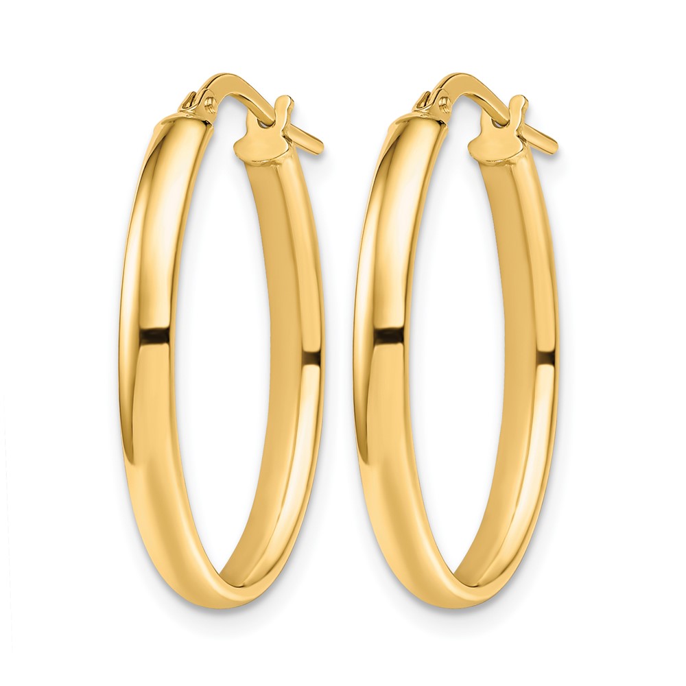 10K Gelbgold Poliert Oval Creolen