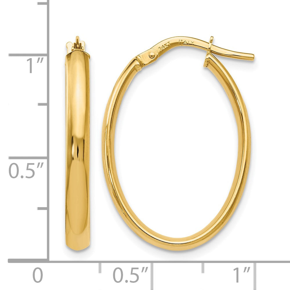 10K Gelbgold Poliert Oval Creolen