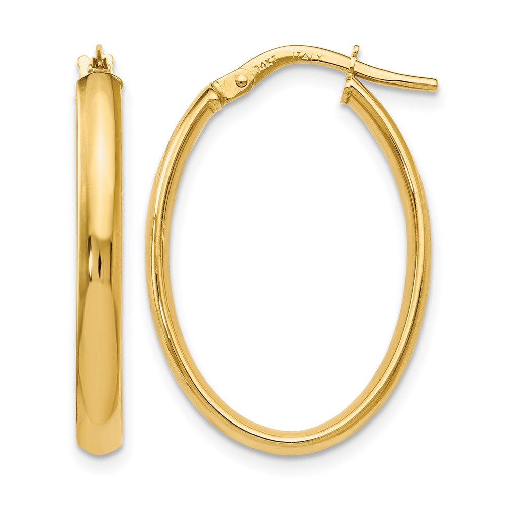 10K Gelbgold Poliert Oval Creolen