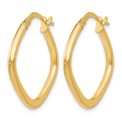 10K Gelbgold Poliert Quadratisch Creolen