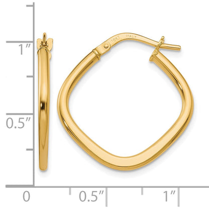 10K Gelbgold Poliert Quadratisch Creolen
