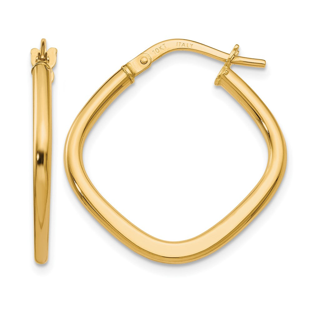 10K Gelbgold Poliert Quadratisch Creolen