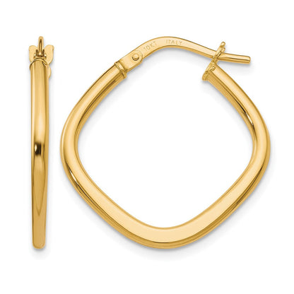 10K Gelbgold Poliert Quadratisch Creolen