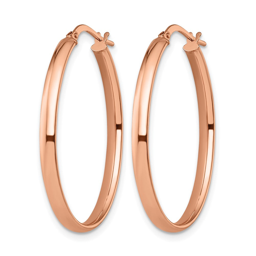 10K Roségold Poliert Oval Creolen