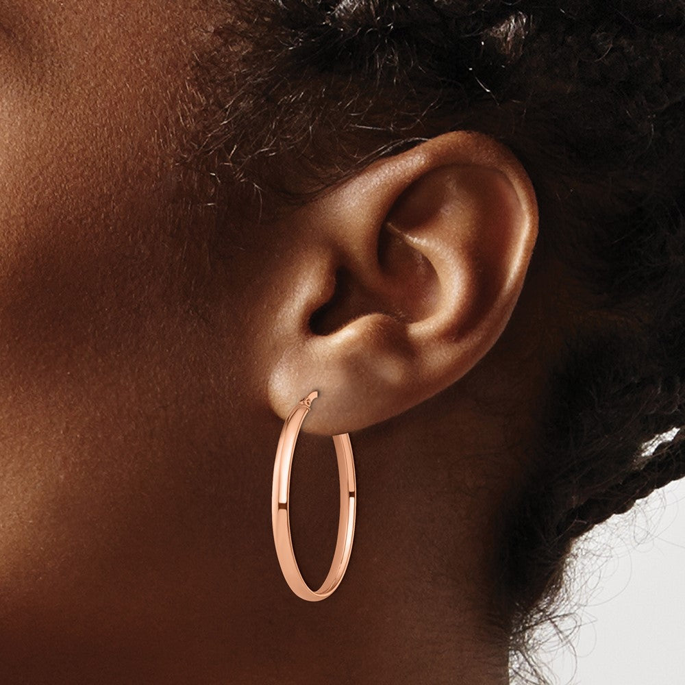 10K Roségold Poliert Oval Creolen