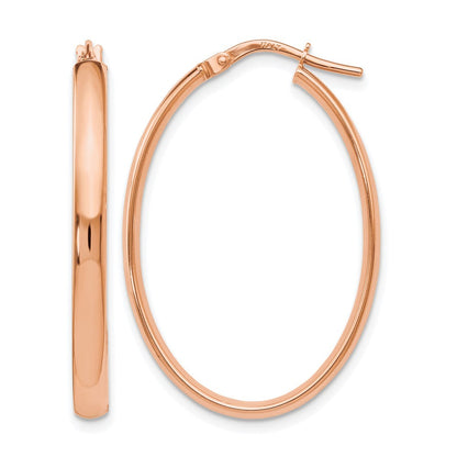 10K Roségold Poliert Oval Creolen