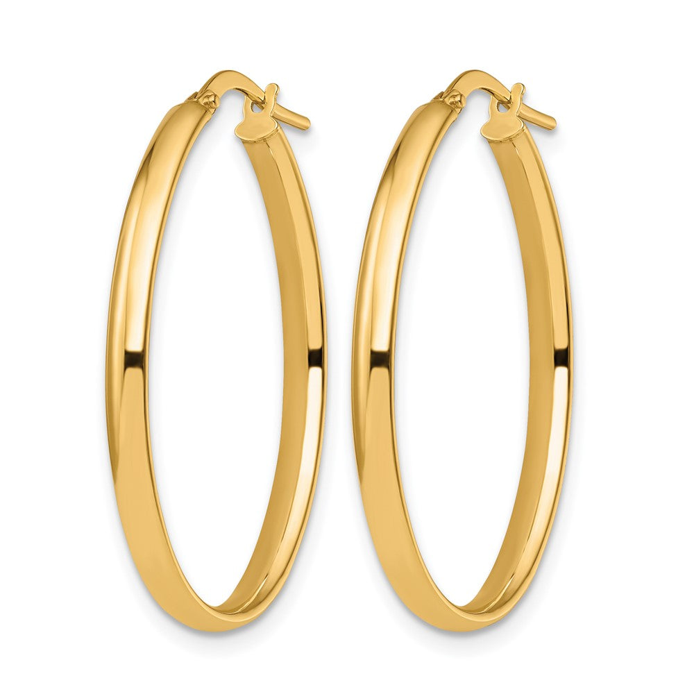10K Gelbgold Poliert Oval Creolen