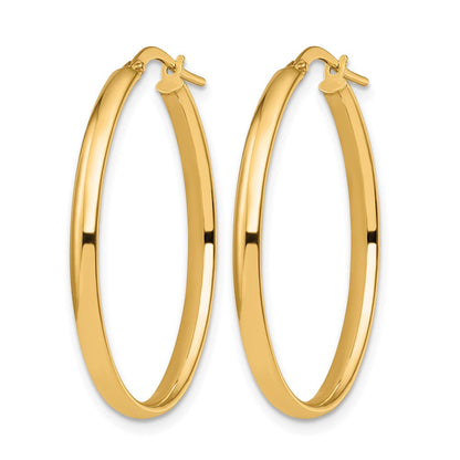 10K Gelbgold Poliert Oval Creolen