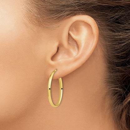 10K Gelbgold Poliert Oval Creolen