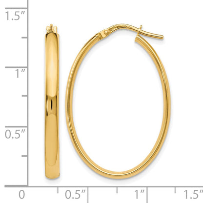 10K Gelbgold Poliert Oval Creolen