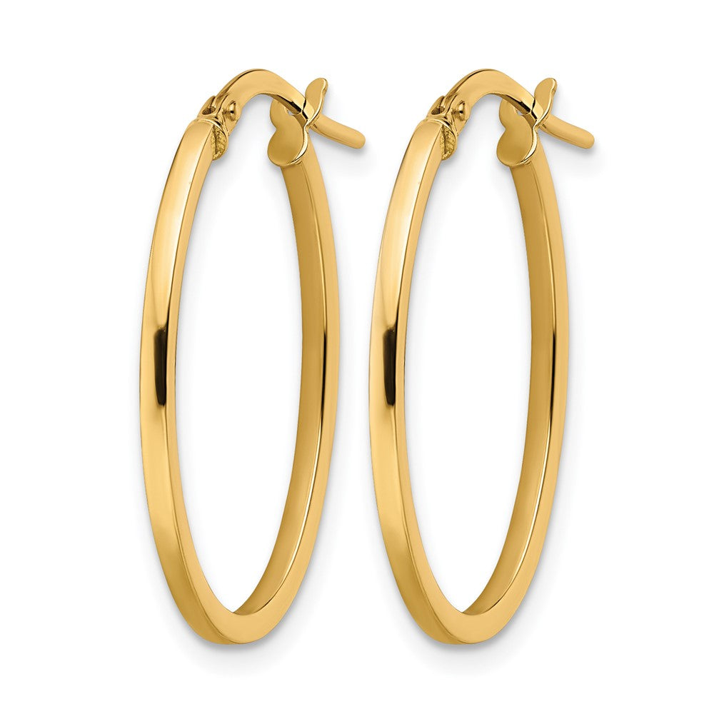 10K Gelbgold Poliert Oval Creolen
