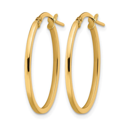 10K Gelbgold Poliert Oval Creolen