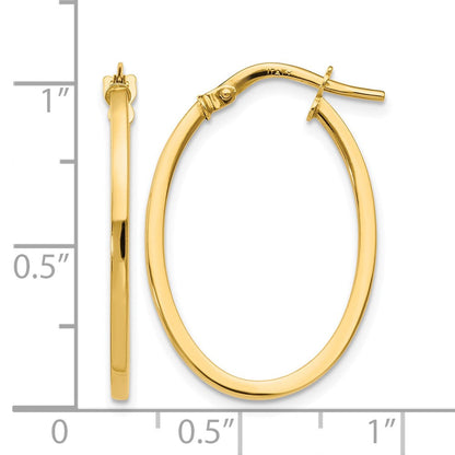 10K Gelbgold Poliert Oval Creolen