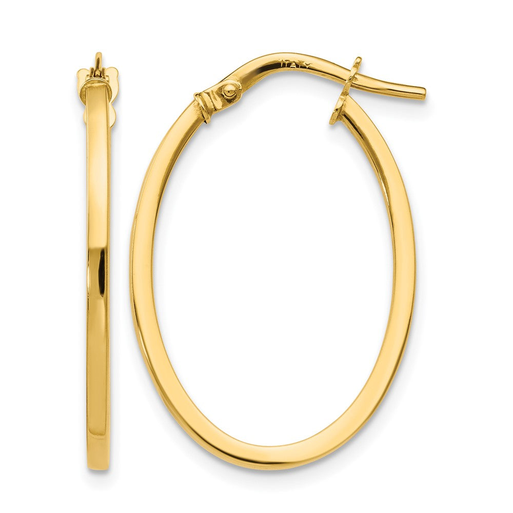 10K Gelbgold Poliert Oval Creolen