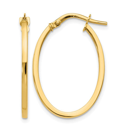 10K Gelbgold Poliert Oval Creolen