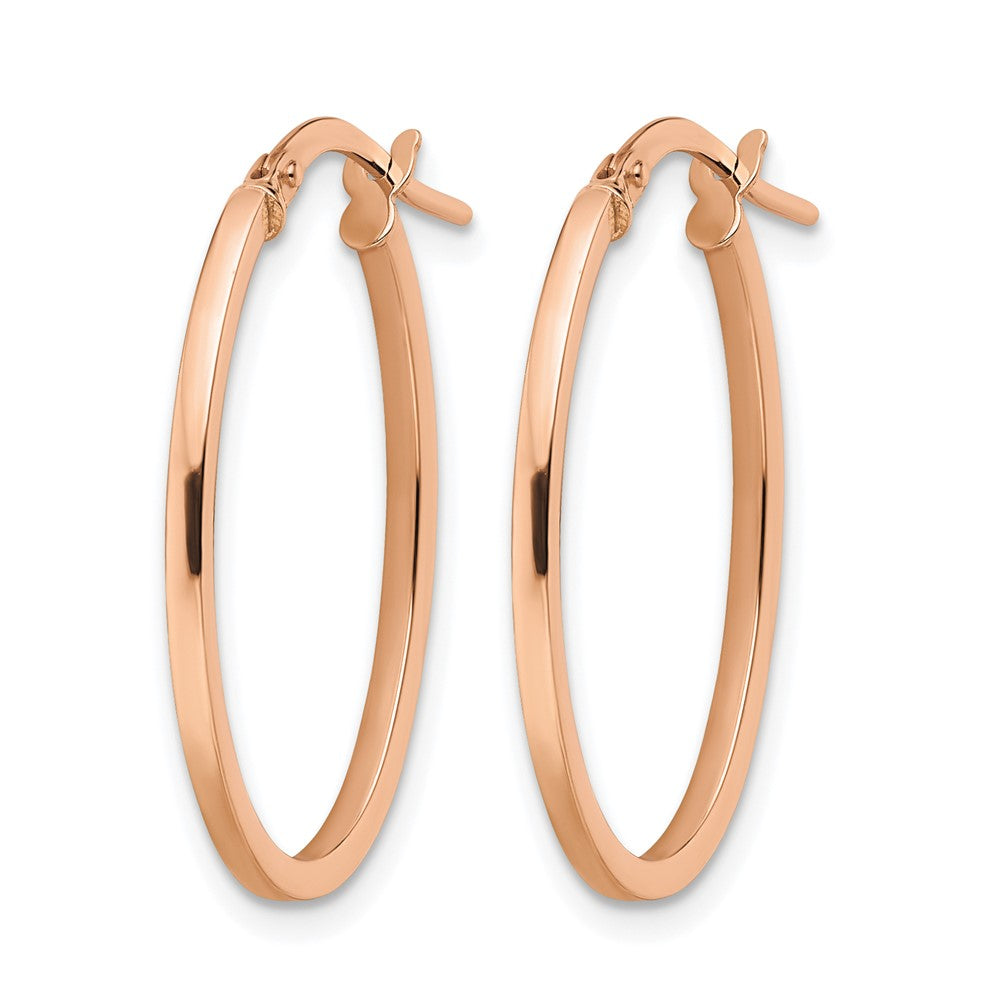 10K Roségold Poliert Oval Creolen