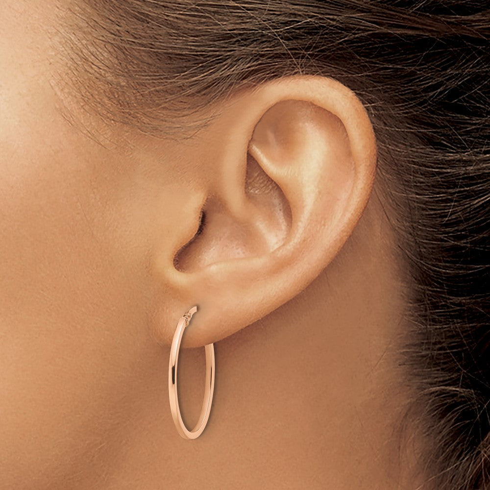 10K Roségold Poliert Oval Creolen