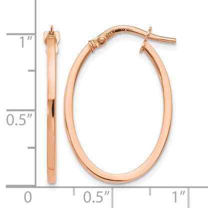 10K Roségold Poliert Oval Creolen