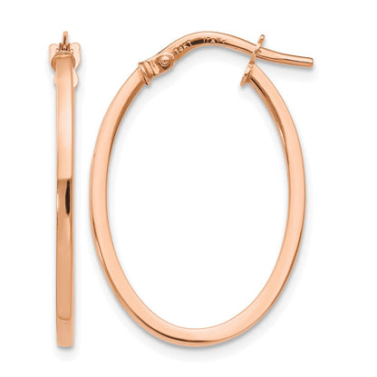 10K Roségold Poliert Oval Creolen