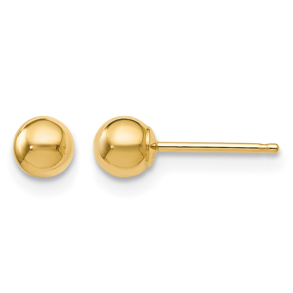 10K Gelbgold Poliert Kugel Ohrstecker