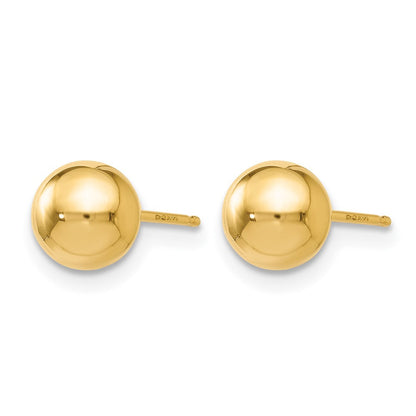 10K Gelbgold Poliert Kugel Ohrstecker