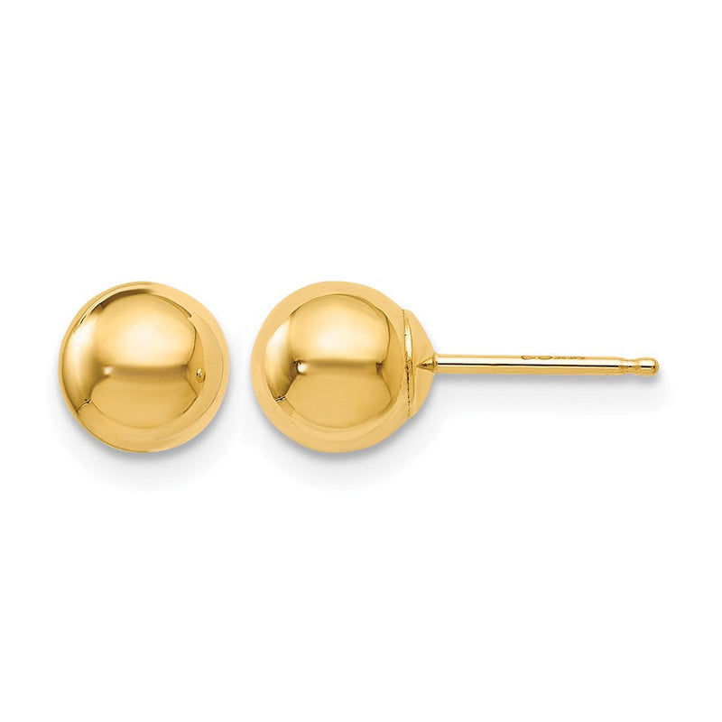 10K Gelbgold Poliert Kugel Ohrstecker
