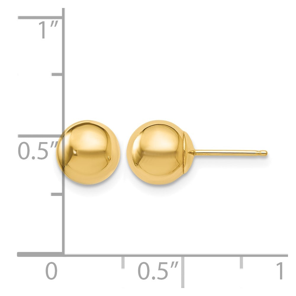 10K Gelbgold Poliert Kugel Ohrstecker