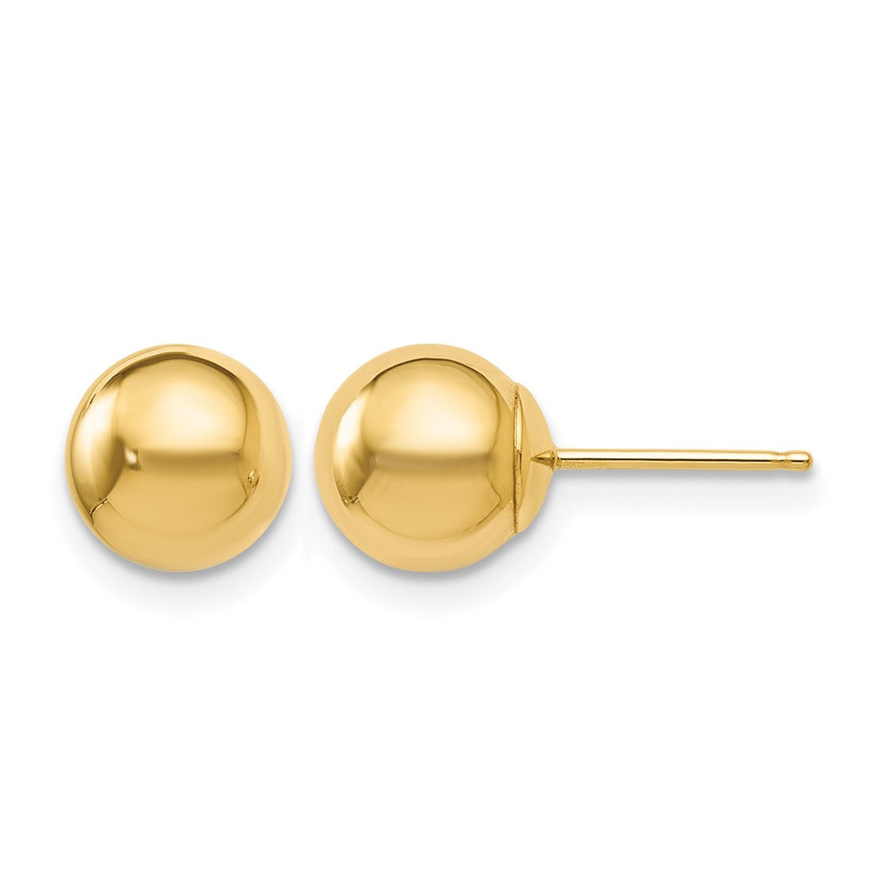 10K Gelbgold Poliert Kugel Ohrstecker