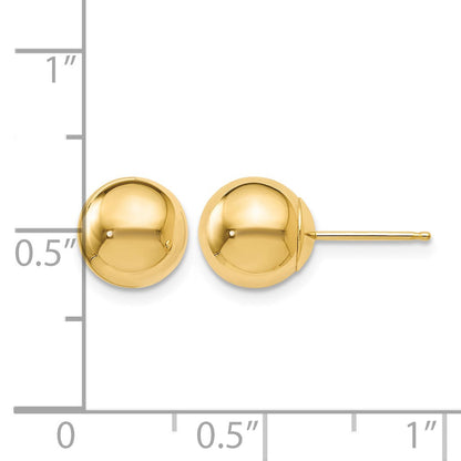 10K Gelbgold Poliert Kugel Ohrstecker