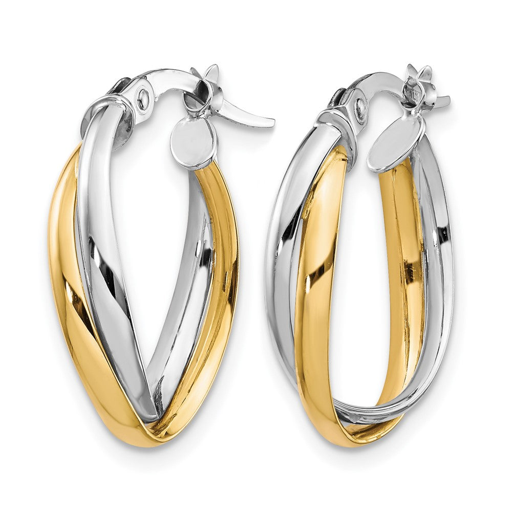10K Gelb Rhodium mit Poliert Creolen