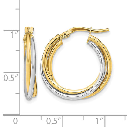 10K Gelb Rhodium mit Poliert Creolen
